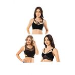 Royaleks Kota 3 Adet Dantelli Çapraz İpli Tül Model Büstiyer