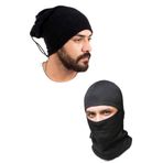 Royaleks Polar Termal Kar Maskesi ve İpli Boyunluk Bere Siyah Set
