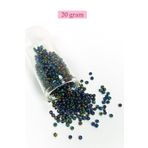 Royaleks RT-RYL-BN24096-27-20 Dökme Cam Kum Boncuk (8/0) 3 Mm - 20 Gram - Lacivert Yeşil - Bnc169
