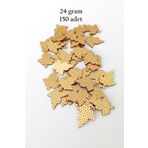 Royaleks RT-RYL-BN24099-16-24 Oya Abiye Bileklik Kolye Pleksi Metalik Plastik Pul Altın Renk 24 Gram 150 Adet - Bnc549