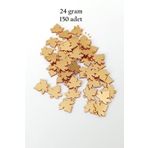 Royaleks RT-RYL-BN24099-18-24 Oya Abiye Bileklik Kolye Pleksi Metalik Plastik Pul Altın Renk 24 Gram 150 Adet - Bnc551