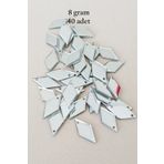 Royaleks RT-RYL-BN24100-18-8 Oya Abiye Bileklik Kolye Pleksi Metalik Plastik Pul Gümüş Renk 8 Gram 40 Adet - Bnc517