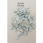 Royaleks RT-RYL-BN24100-26-24 Oya Abiye Bileklik Kolye Pleksi Metalik Plastik Pul Gümüş Renk 24 Gram 255 Adet - Bnc585