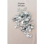 Royaleks RT-RYL-BN24100-4-24 Oya Abiye Bileklik Kolye Pleksi Metalik Plastik Pul Gümüş Renk 24 Gram 270 Adet - Bnc563