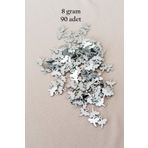 Royaleks RT-RYL-BN24100-4-8 Oya Abiye Bileklik Kolye Pleksi Metalik Plastik Pul Gümüş Renk 8 Gram 90 Adet - Bnc503