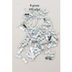 Royaleks RT-RYL-BN24100-9-8 Oya Abiye Bileklik Kolye Pleksi Metalik Plastik Pul Gümüş Renk 8 Gram 100 Adet - Bnc508