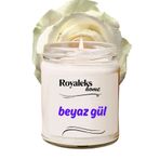 Royaleks RT-RYL-HMR24448 Doğal Özel Seri Kokulu Dekoratif Kavanoz Mum 210 Cc - Beyaz Gül - Ryl
