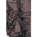 Royaleks RYL-MNF3003-03 Abiye Nişan Düğün Siyah Bordo Sakallı Çizgili Pullu Payet Kumaş