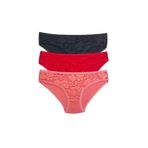Royaleks S81 3 Adet Önü Dantelli Transparan Kadın Slip Külot