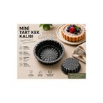 royalgross Chef Serisi Döküm Mini Siyah Tart Kek Kalıbı 1 Adet Granit Yapışmaz Fırın Kalıbı