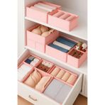 ROYALHOUSE 6'lı Çekmece Içi Düzenleyici Organizer Set - Çok Amaçlı Dolap Içi Kutu Seti - Pembe Benekli