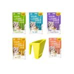 Royalist Creamy Snack 75 Gr Kedi Ödül Maması 5li Set ve Modern Kedi Kumu Küreği Hediyeli