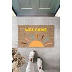 RoyalMoni Güneşli Welcome Dekoratif Iç Ve Dış Kapı Önü Paspası 70x45 Cm Kahverengi