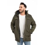 Royalside Erkek Haki Içi Polarlı Kürklü Su Ve Rüzgar Geçirmez Kapüşonlu Kışlık Mont & Kaban & Parka
