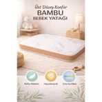 Royalyat Bamboo Bebek Yatak Bambo Bebek Yatak Ortopedik Çocuk Yatağı Anne Yanı Beşik Yatağı - 70X110
