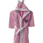Royam Kadife Kapşonlu Kız - Erkek Çocuk Bornozu Pamuklu - 11 - 12 Yaş - Pembe