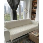Royam Koltuk Örtüsü Çekyat Örtüsü 175 x 215 Lüks Kumaş Şönil Jakarlı Kaymaz - 175 x 215 cm - Ekru