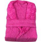 Royam Redline %100 Pamuklu Kısmi Kadife Tekli Bornoz - 2XL - Fuşya