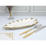 Royking Flora Gold Oval Sunum Tabak 42*19 cm Sln 013 - 1,2 lt - Altın
