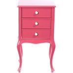 Roys Ahşap 3 Çekmeceli Masif Lake Pembe Komodin