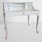 Roys Ahşap 5216 Eskitme 110x70 cm Çekmeceli Lükens Raflı Beyaz Ofis Çalışma Masası