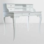 Roys Ahşap 5232 Çekmeceli 110 cm Rustik Raflı Beyaz Ofis Çalışma Masası