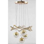 Roza Avize Armoni Model 4toplu 3 Renk Anahtardan Gold Salon Oturma Odası Modern Ledli Avize - Altın - Sarı