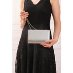 ROZA CANTA Gümüş Kumaş Kadın Abiye Clutch Portföy Çanta