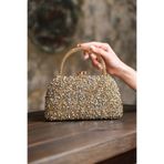 ROZA CANTA Kadın Altın Taşlı Abiye Clutch Portföy Çanta