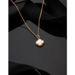 Roza Silver 925 Ayar Beyaz Sedef Taşlı Gold Van Cleef Yonca Gümüş Kolye