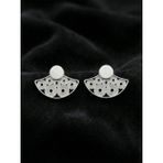 Roza Silver 925 Ayar Elişi Telkari Gümüş Yuvarlak Desenli Yelpaze Çivili Küpe