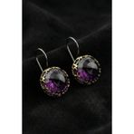 Roza Silver Ametist Taşlı Lale Motifli Otantik Gümüş Kadın Küpe
