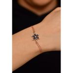 Roza Silver Mistik Topaz Taşlı Rose Lotus Çiçeği Gümüş Bileklik