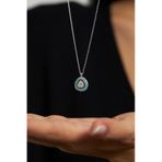 Roza Silver Mix Taşlı Rodyum Nazar Boncuğu Minimal Gümüş Kolye
