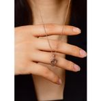 Roza Silver Oniks Taşlı Rose Anne Bebek Ayak İzi Gümüş Kolye