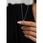 Roza Silver Zirkon Taşlı Rodyum Aşk Meleği Eros Gümüş Kolye