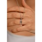 Roza Silver Zirkon Taşlı Rodyum Kanat Model Gümüş Kolye