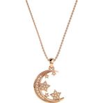 Roza Silver Zirkon Taşlı Rose Ay Yıldız Gökyüzü Gümüş Kolye