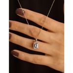 Roza Silver Zirkon Taşlı Rose Tektaş Baget Gümüş Kolye