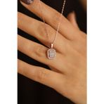 Roza Silver Zirkon Taşlı Rose Üç Sıra Baget Gümüş Kolye