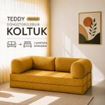 Rozalina Concept Aktivite Koltuğu - Sünger Koltuk -Yatak -Kanepe- Legom- 100X200 -Fitilli Kadife Kumaş - Hardal