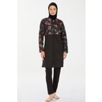 Rozamay 9282-24 Siyah Nissa Tam Tesettür Mayo Siyah S