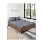 ROZET TEKSTİL Antrasit Lastikli Çarşaf Takımı Fitted Pamuklu Kumaş Yastık Kılıflı Antrasit 160 x 200