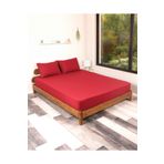 ROZET TEKSTİL Bordo Lastikli Çarşaf Takımı Fitted Pamuklu Kumaş Yastık Kılıflı Bordo 160 x 200