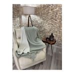 ROZET TEKSTİL Çağla Yeşili Müslin Koltuk Şalı/TV Battaniyesi Çağla yeşili-ivory 120 x 180