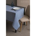Rozet Tekstil Çok Amaçlı Sofra Bezi Piknik Örtüsü Pötikare Pamuklu Dertsiz Masa Örtüsü (170 x 170 Cm) - Mavi