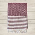 Rozet Tekstil Koltuk Kanepe Örtüsü Koruyucu | Koltuk Şalı | 170X200 | Çekyat Örtüsü | - 170 x 200 cm - Bordo - Beyaz