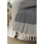 Rozet Tekstil Koltuk Kanepe Örtüsü Koruyucu | Koltuk Şalı | 170X200 | Çekyat Örtüsü | - 170 x 200 cm - Siyah - Beyaz