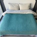 Rozet Tekstil Müslin Yatak Örtüsü/Pike 4 Katlı - 240 x 230 cm - Turkuaz