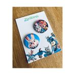 Rozet Zootropolis Seti 2’li | 44 mm Metal Rozet| Çanta & Yaka Aksesuarı